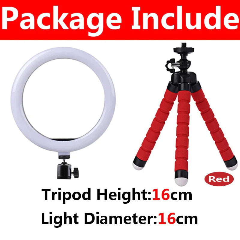 10 inch LED Selfie Ring Light Dimmable Photography Fill Lamp with Mini tripod for Phone Tiktok Live Video Photo Studio Ringlight