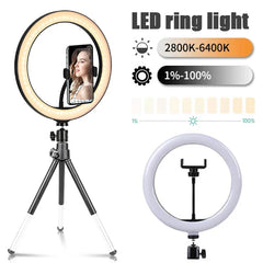 10 inch LED Selfie Ring Light Dimmable Photography Fill Lamp with Mini tripod for Phone Tiktok Live Video Photo Studio Ringlight