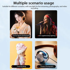 8 Inch Video Led Light Photography Selfie Dimmable Video Fill Light for Photo Studio Live Stream Fill Lamp No Tripod Stand