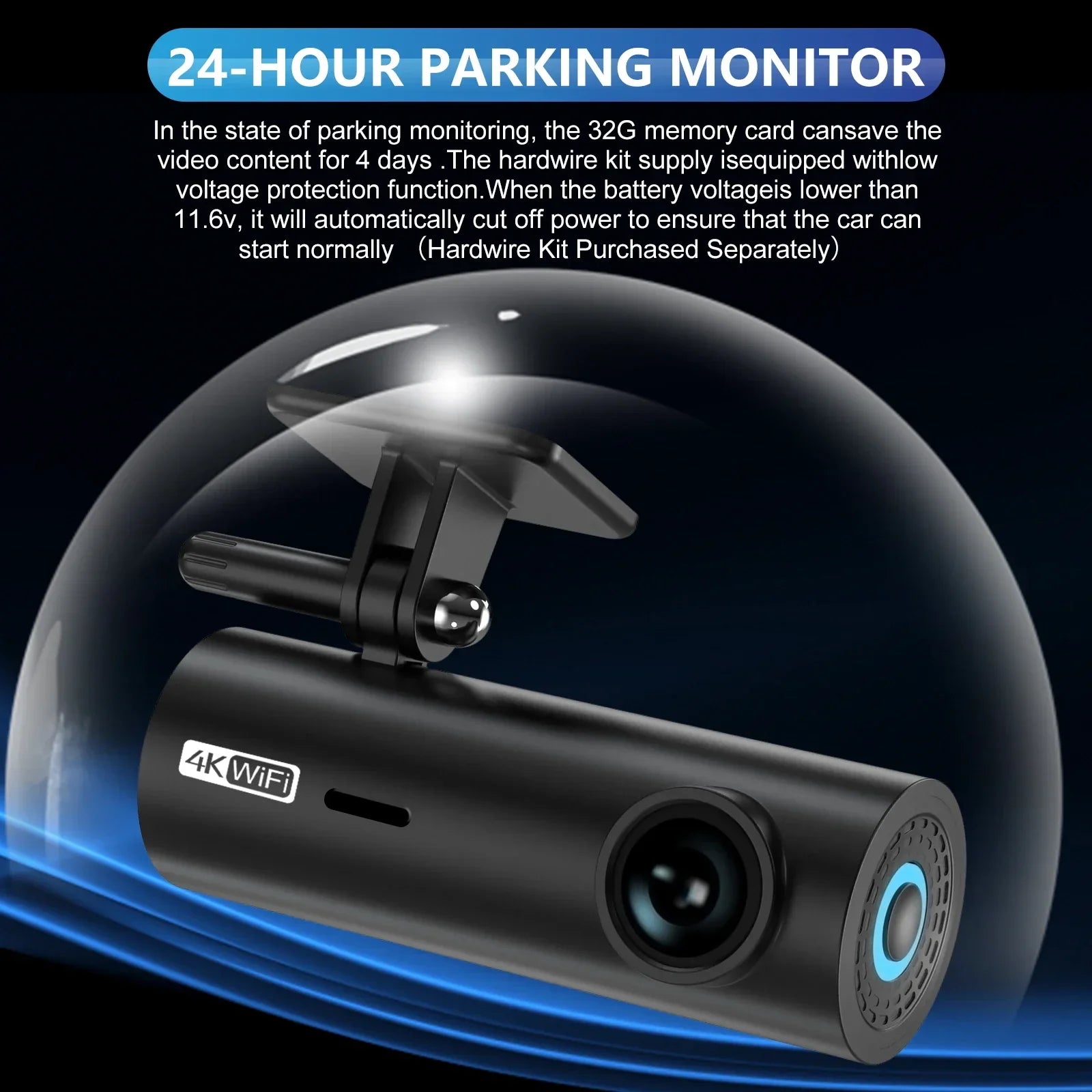 3840*2160P Car Dvr Dashcam 4K Dash Cam For Cars Drive Video Recorder Front Camera WiFi For Vehicle Supplies  24h Parking Night V