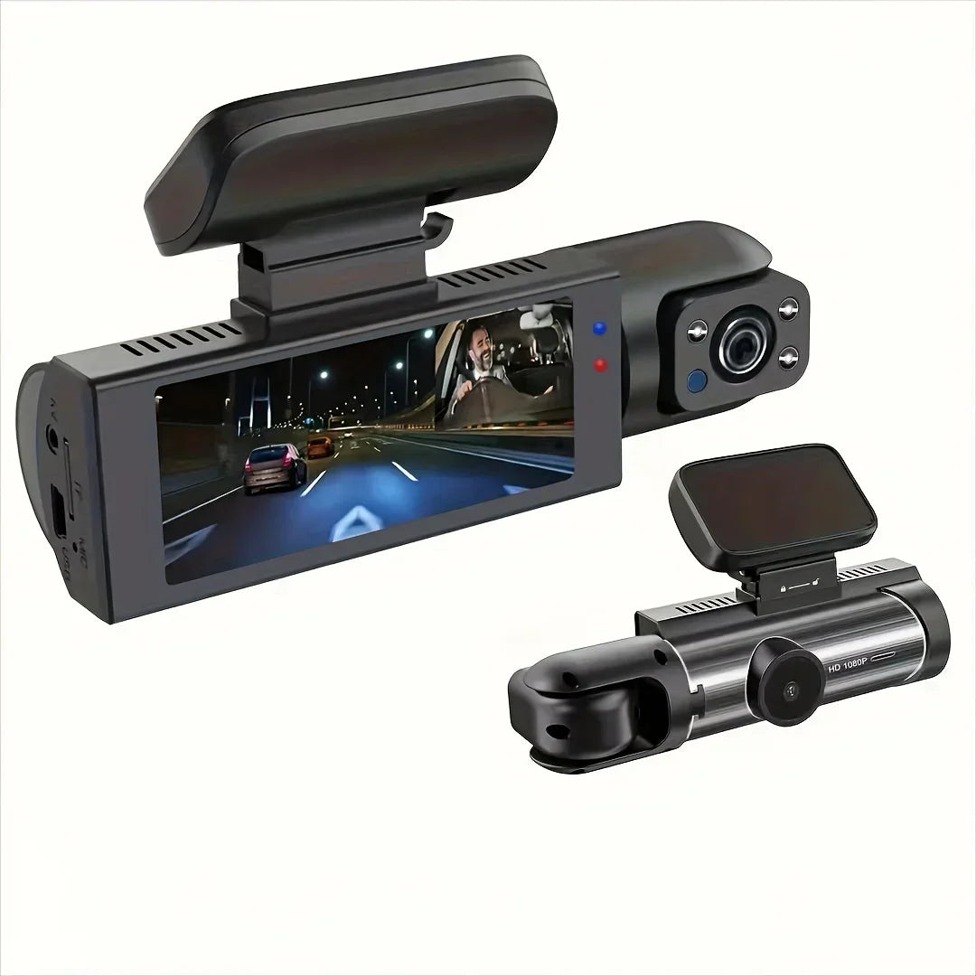 Dash Camera Front And Inside,3.16inchdash Cam 1080P G Sensor HD Night Vision Loop Recording Wide Angle Car DVR