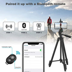 3120 Tripod for Phone Lightweight Camera Tripods Stand with Bluetooth Selfie Remote Phone Holder for Youtube Video Photography