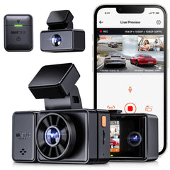 Vantrue E3 3 Channel 2.7K WiFi Dash Cam for Cars, GPS Dash Camera with STARVIS IR Night Vision, Voice Control, 24h Parking Mode