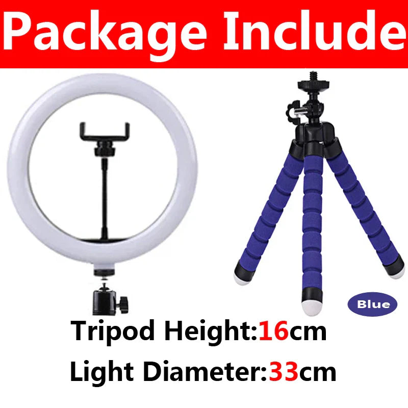 10 inch LED Selfie Ring Light Dimmable Photography Fill Lamp with Mini tripod for Phone Tiktok Live Video Photo Studio Ringlight